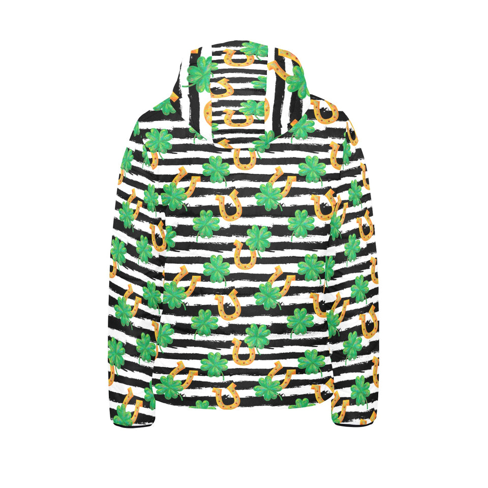 Horseshoes Pattern Print Design 01 Kids' Boys' Girls' Padded Hooded Jacket