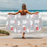 Cute polar bear christmas snow pattern Beach Towel