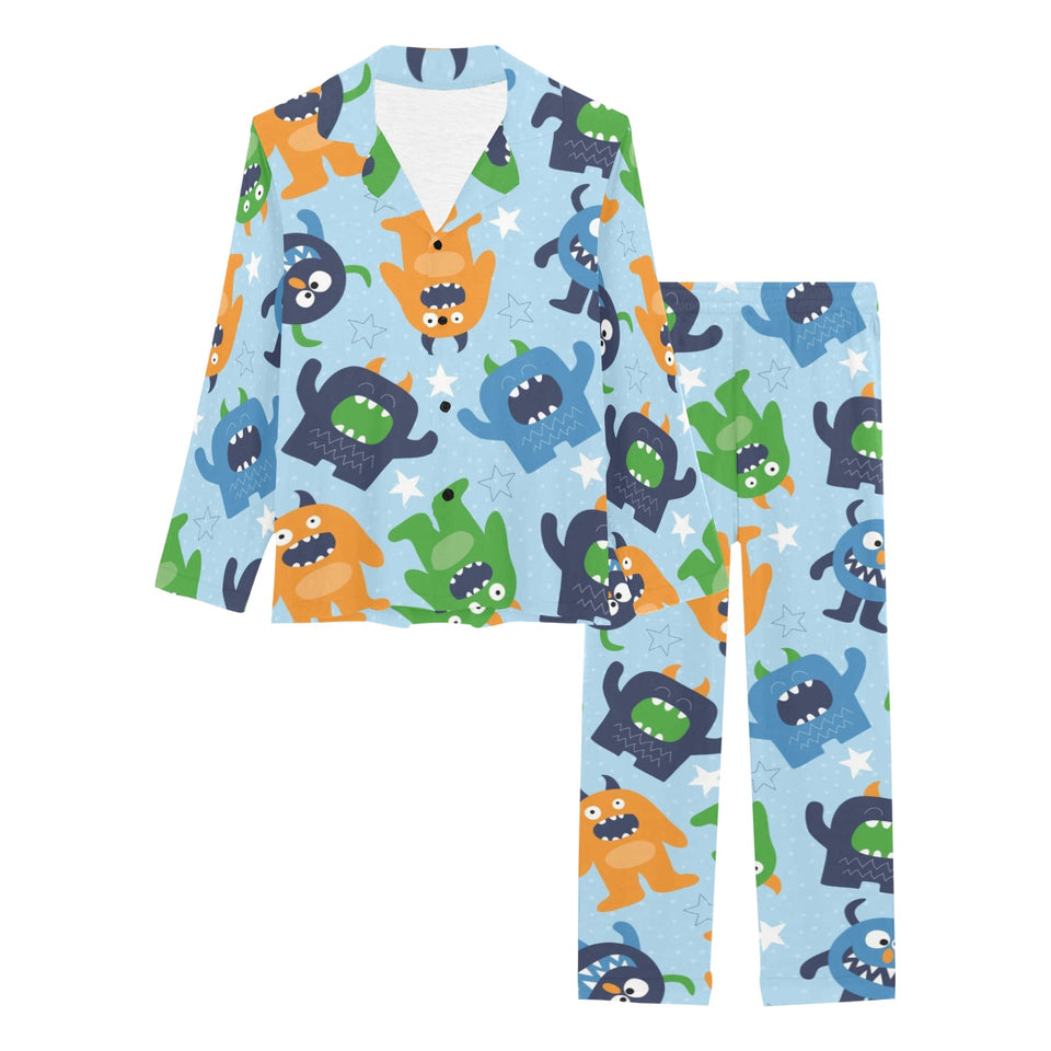 Alien Pattern Print Design 04 Women's Long Pajama Set