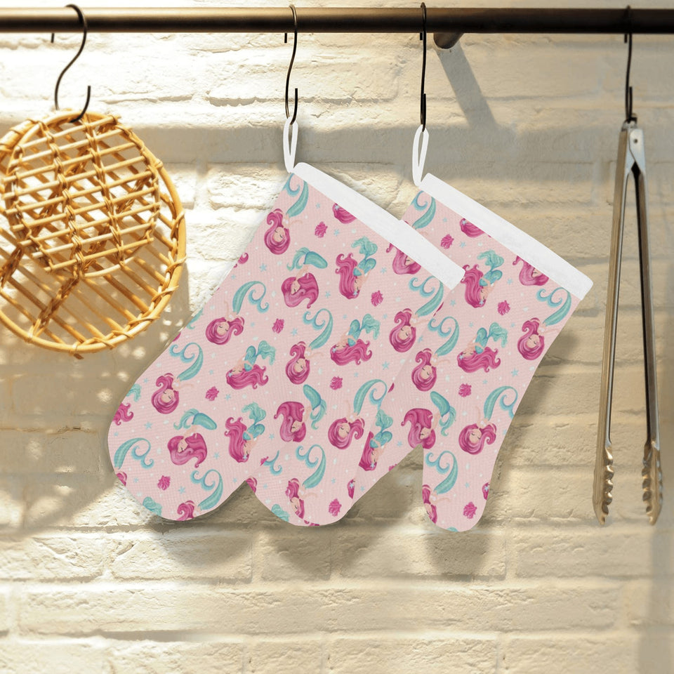 Cute little mermaid pattern Heat Resistant Oven Mitts