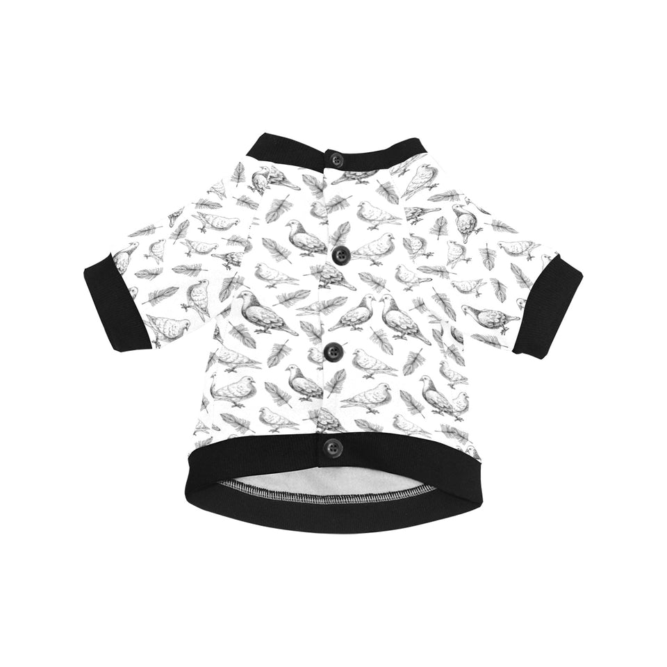 Pigeon Pattern Print Design 05 All Over Print Pet Dog Round Neck Fuzzy Shirt