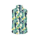Toucan tropical leaves design pattern Women's Padded Vest