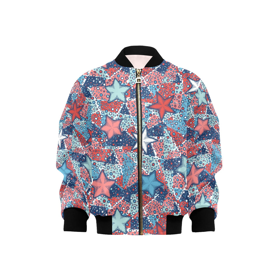 Hand drawn colorful starfish Kids' Boys' Girls' Bomber Jacket