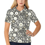 Gear Pattern Print Design 02 Women's All Over Print Polo Shirt