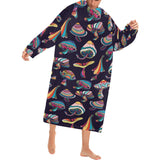 Colorful mushroom pattern Blanket Robe with Sleeves
