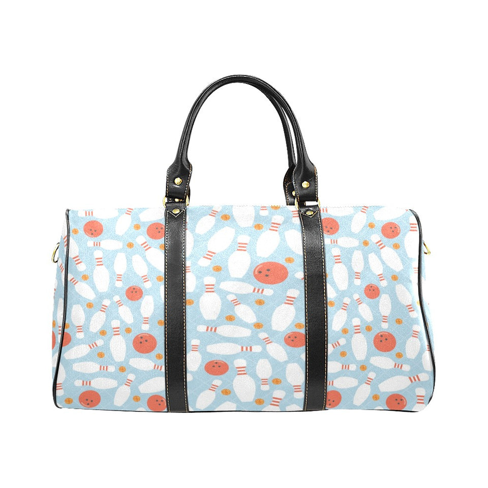 Bowling ball bowling pins blue blackground Travel Bag