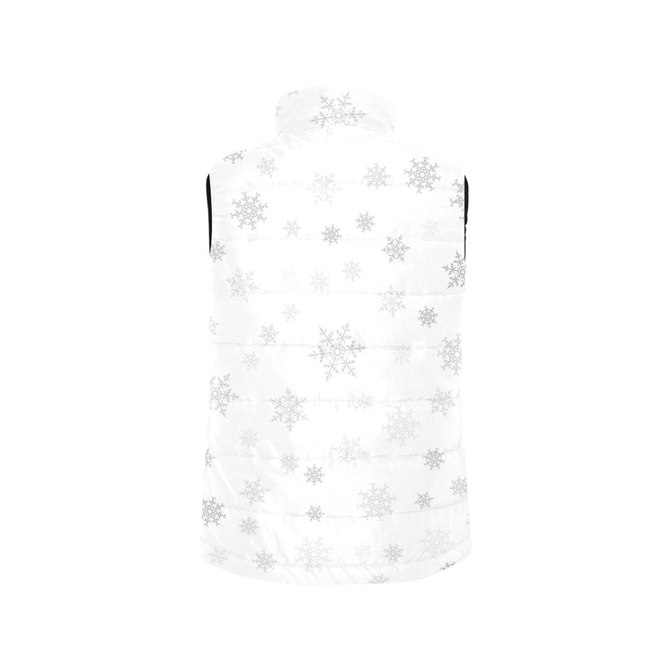 Snowflake pattern white background Women's Padded Vest
