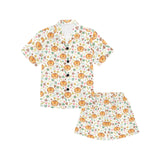 Lion Pattern Print Design 04 Kids' Boys' Girls' V-Neck Short Pajama Set