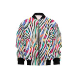 Colorful zebra skin pattern Kids' Boys' Girls' Bomber Jacket