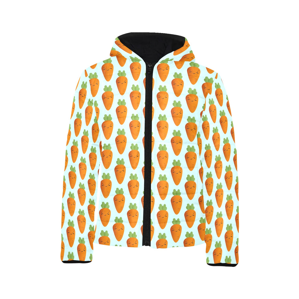Carrot Pattern Print Design 03 Kids' Boys' Girls' Padded Hooded Jacket