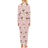 Cute unicorn pug pattern Women's All Over Print Pajama Set