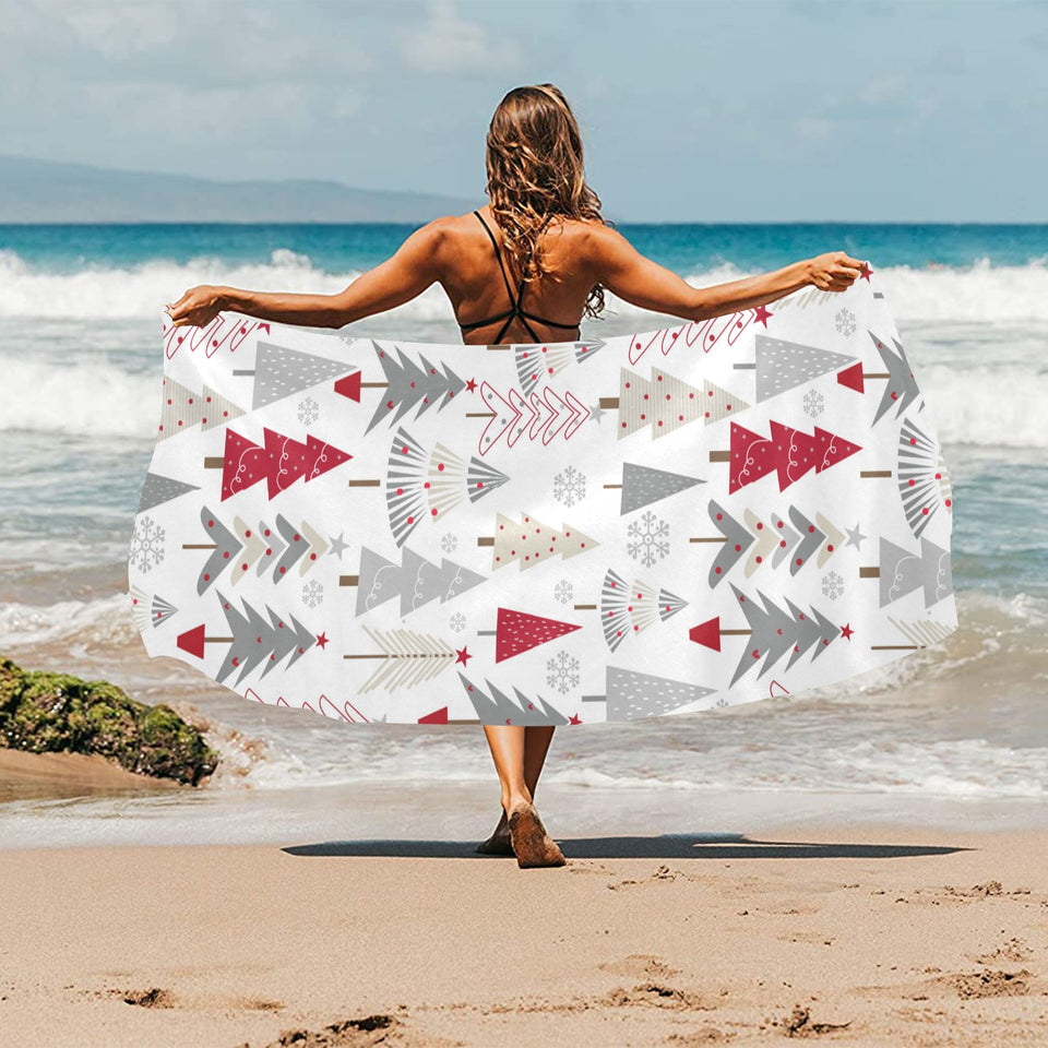 Cute Christmas tree pattern Beach Towel