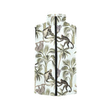 Monkey sloth lemur palm trees pattern Women's Padded Vest