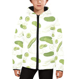 Cucumber sketch pattern Kids' Boys' Girls' Padded Hooded Jacket