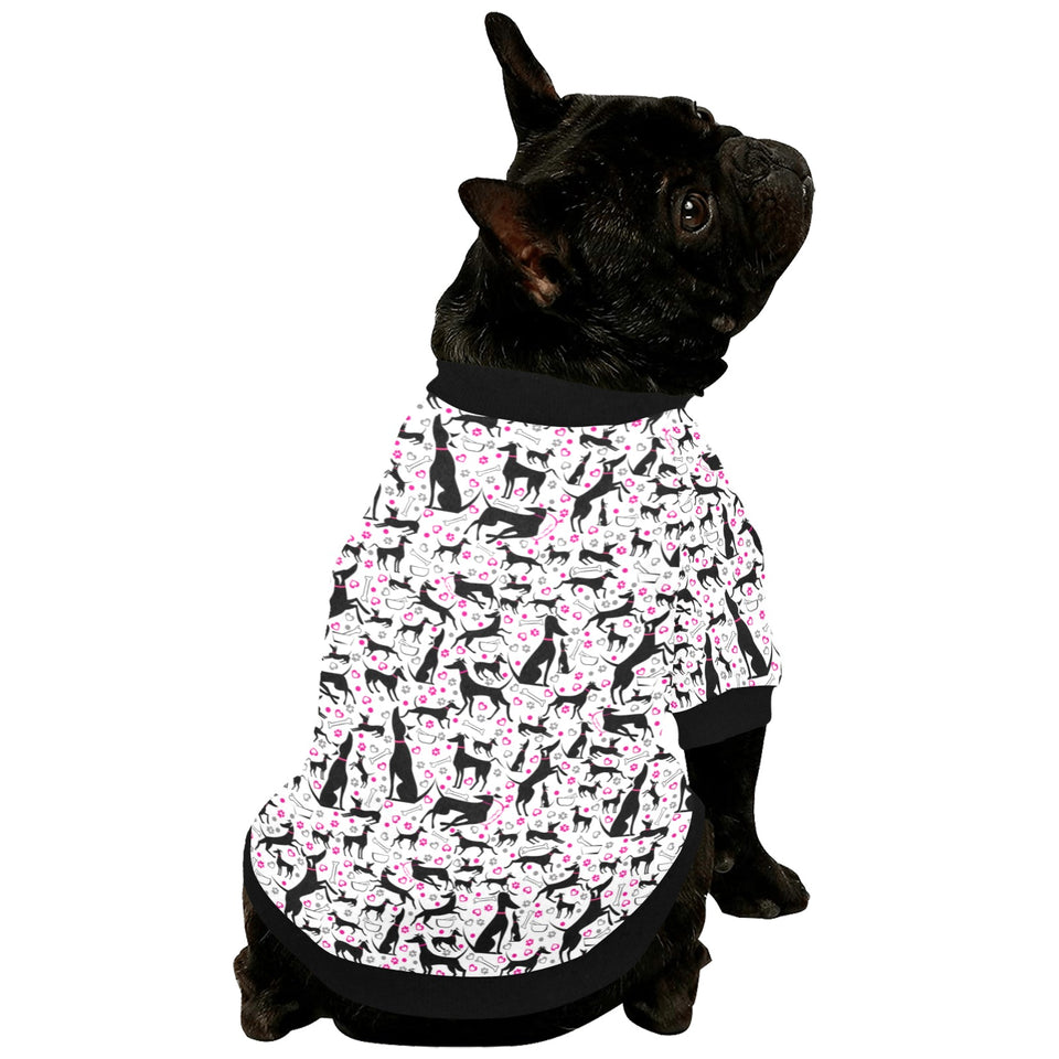 Greyhound Pattern Print Design 02 All Over Print Pet Dog Round Neck Fuzzy Shirt