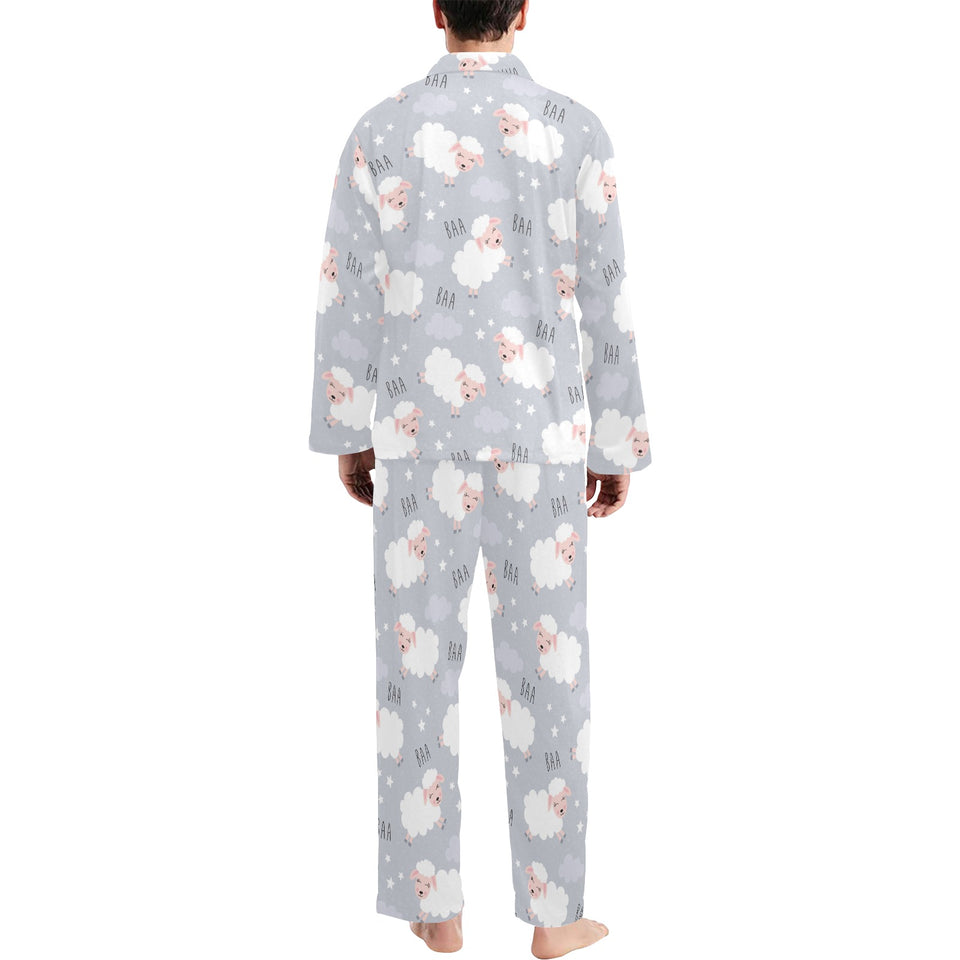 Sweet dreams sheep pattern Men's Long Pajama Set