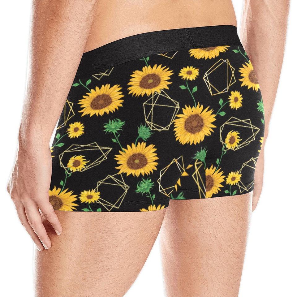 sunflower golden polygonal shapes Men's All Over Print Boxer Briefs Men's Underwear