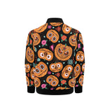Pumpkin flowers spiderweb Halloween theme Kids' Boys' Girls' Bomber Jacket
