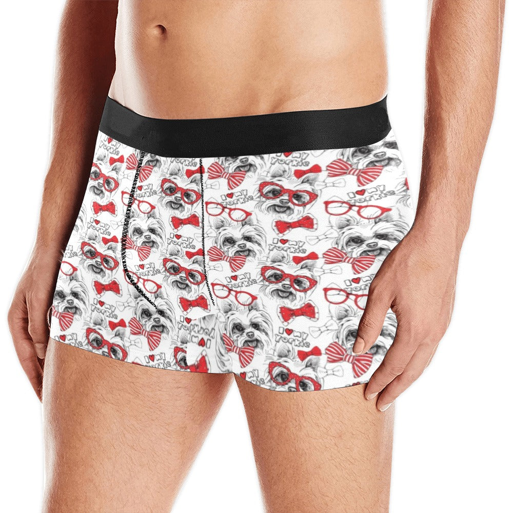 Yorkshire Terrier Pattern Print Design 04 Men's All Over Print Boxer Briefs Men's Underwear