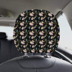 Hummingbird Pattern Print Design 03 Car Headrest Cover