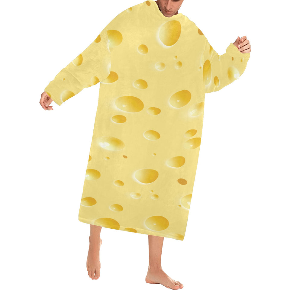 Cheese texture Blanket Robe with Sleeves