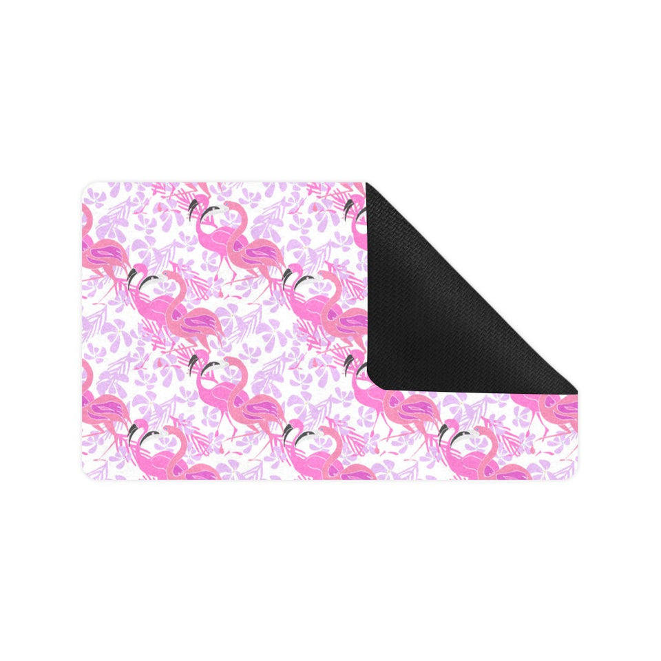 Pink flamingo flower pattern Doormat