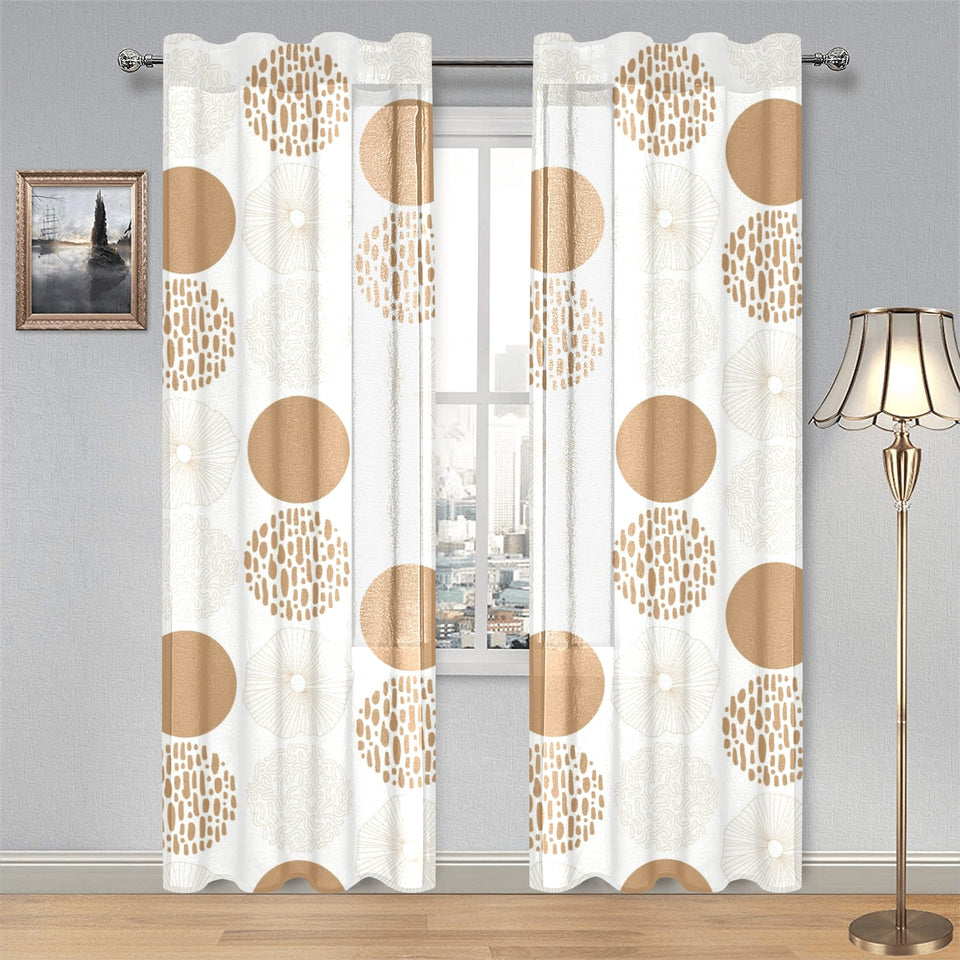 Gold Texture mushroom pattern Gauze Curtain