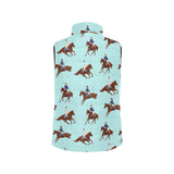 Horses running horses rider pattern Women's Padded Vest