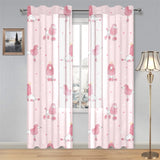 Poodle dog pink color theme Gauze Curtain