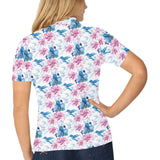 Hummingbird Pattern Print Design 02 Women's All Over Print Polo Shirt