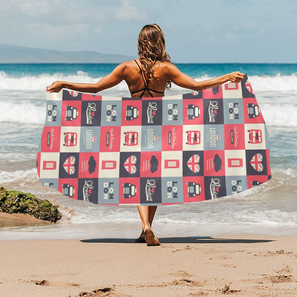 British Pattern Print Design 05 Beach Towel