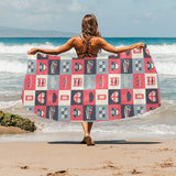 British Pattern Print Design 05 Beach Towel