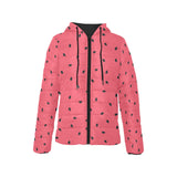 watermelon texture background Women's Padded Hooded Jacket