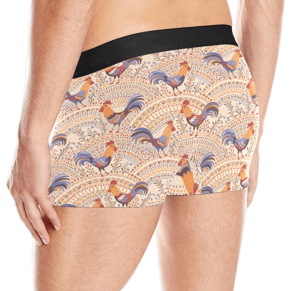 Cute rooster chicken cock floral ornament backgrou Men's All Over Print Boxer Briefs Men's Underwear