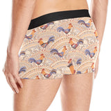 Cute rooster chicken cock floral ornament backgrou Men's All Over Print Boxer Briefs Men's Underwear