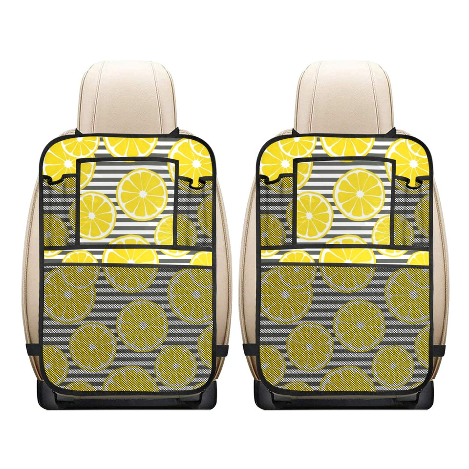 slice of lemon design pattern Car Seat Back Organizer
