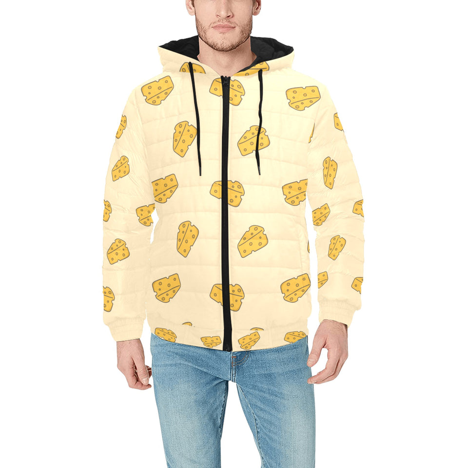 Cheese pattern Men's Padded Hooded Jacket