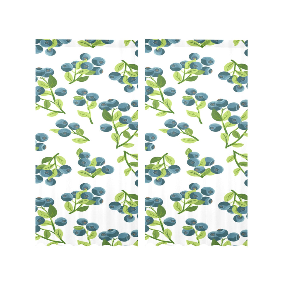 blueberry white background Gauze Curtain