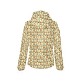 English Bulldog Pattern Print Design 02 Women's Padded Hooded Jacket