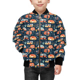 Camper Van Pattern Print Design 05 Kids' Boys' Girls' Bomber Jacket