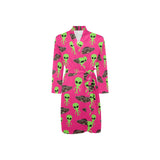 Alien Pattern Print Design 03 Men's Long Sleeve Belted Night Robe