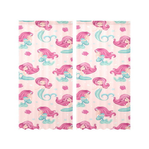 Cute little mermaid pattern Gauze Curtain
