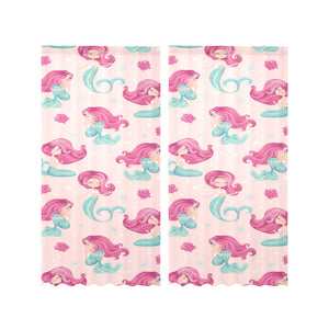 Cute little mermaid pattern Gauze Curtain