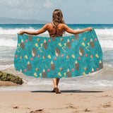 Hedgehog Pattern Print Design 01 Beach Towel