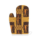 Egypt Hieroglyphics Pattern Print Design 05 Heat Resistant Oven Mitts