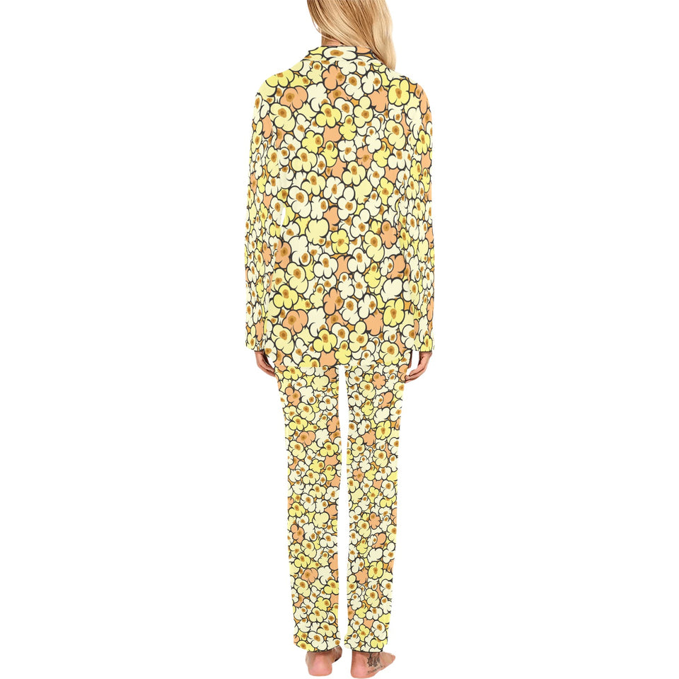 Popcorn Pattern Print Design 03 Women's Long Pajama Set
