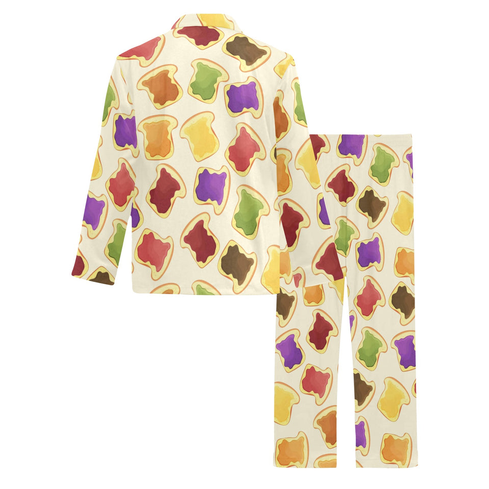 Bread Toast Pattern Print Design 02 Men's Long Pajama Set