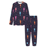 Watercolor colorful seahorse pattern Women's All Over Print Pajama Set
