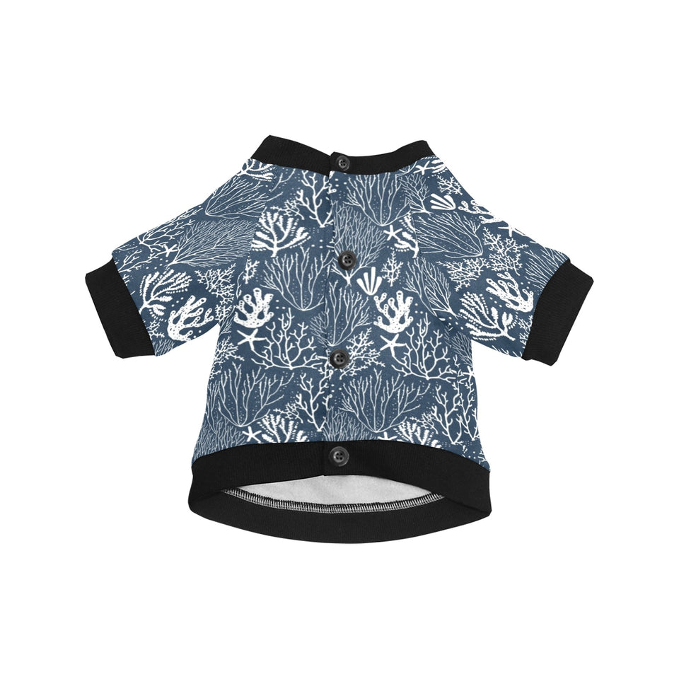 Coral Reef Pattern Print Design 05 All Over Print Pet Dog Round Neck Fuzzy Shirt