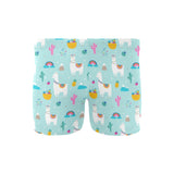 Llama alpaca cactus leaves pattern Men's Swimming Trunks